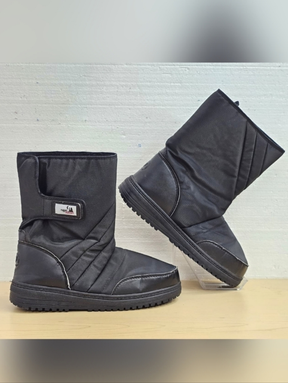 Rugged Exposure Men's 4097 Black Insulated Waterproof Winter Snow Boots, Sz 12